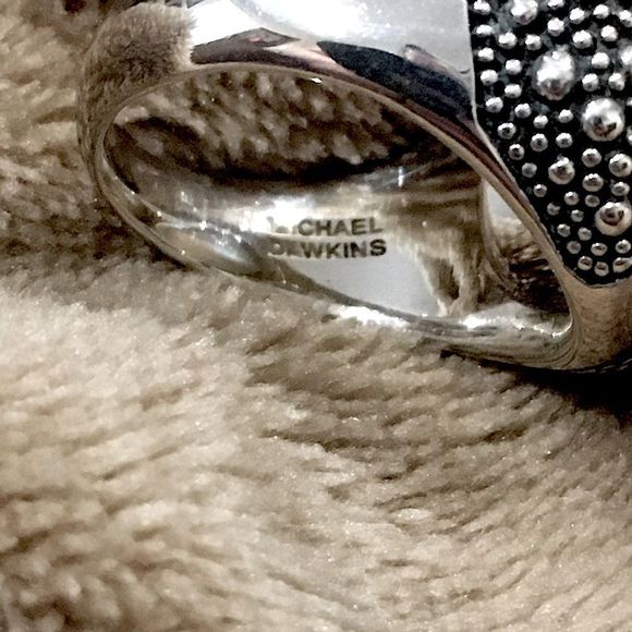 MICHAEL DAWKINS Starry Night Sterling Silver Mother of Pearl Doublet Ring 9-3/4 - Picture 12 of 17